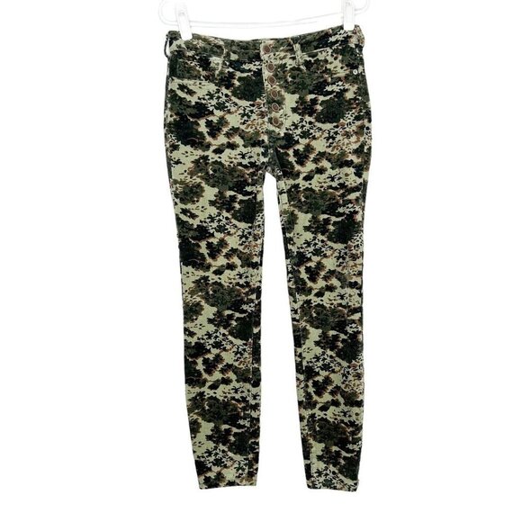 Anthropologie Pilcro High Rise Skinny Corduroy Pants Womens Size 28 Ankle Camo - Picture 2 of 11